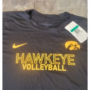 Iowa Hawkeyes Volleyball All In Nike Dri Fit Men's XLT Black T Shirt Tee NWT New